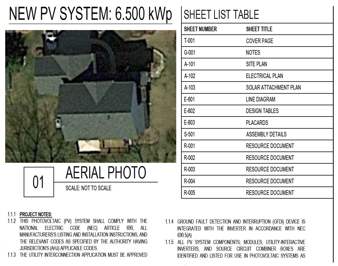 Solar Permitting Plan Set